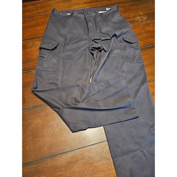 Cintas Comfort Flex Navy Black Cargo Work Pant 38x33 #270-35 Relaxed Fit - Picture 1 of 9